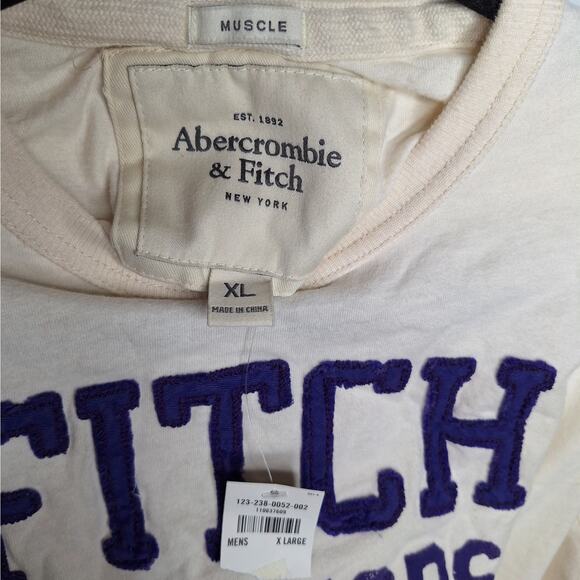 Abercrombie & Fitch Y2K Muscle T-shirt XL Warriors Embroidered College Varsity - Picture 3 of 8